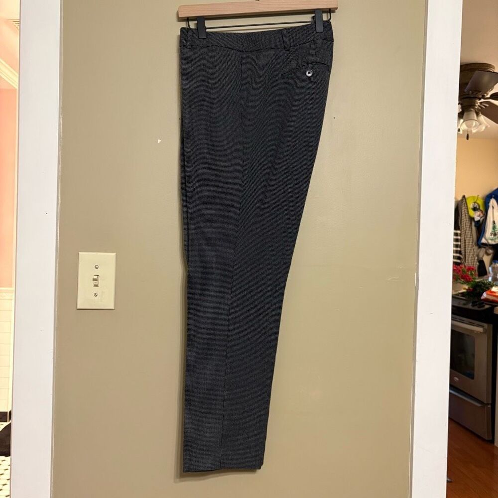 Talbots Black Grey Pleated High Waist Slim Dress Pant Black Grey Petite 12